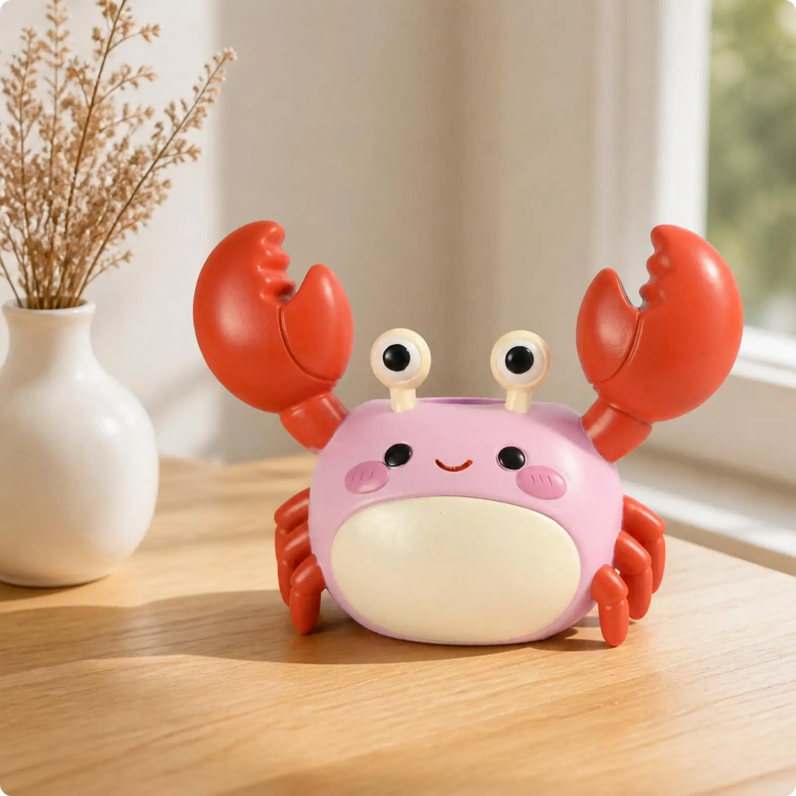 Resin Crustacean Desktop Organizer Whimsical Crustacean-Shaped Pen Holder Cute Animal-Shaped Desk Organizer for Office,