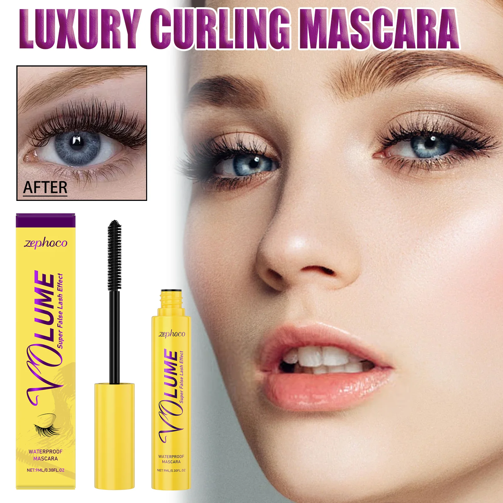 黒マスカラ ボリュームアップとカール 自然な外観 汚れ防止 防水 日常着用 完璧なまつげ 長持ち 簡単に除去可能