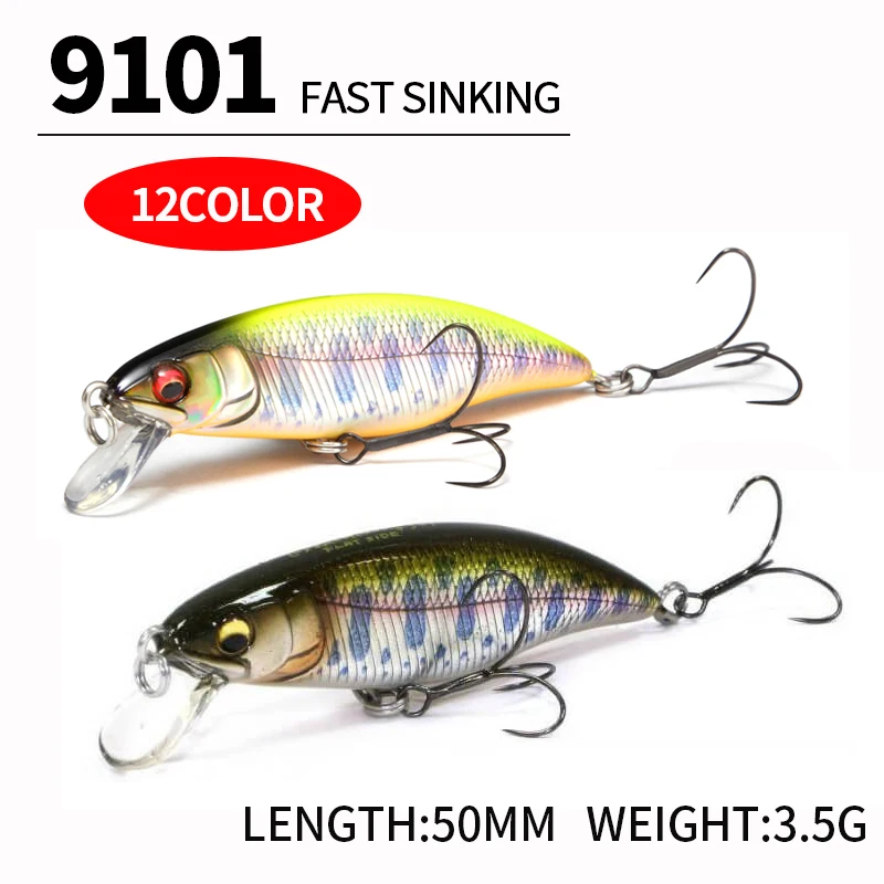 New Hot Model Sinking Minnow Fishing Lures 50mm 3.5g Jerkbait Bass Pike Carkbait Wobblers Swimbait Professional Hard Bait