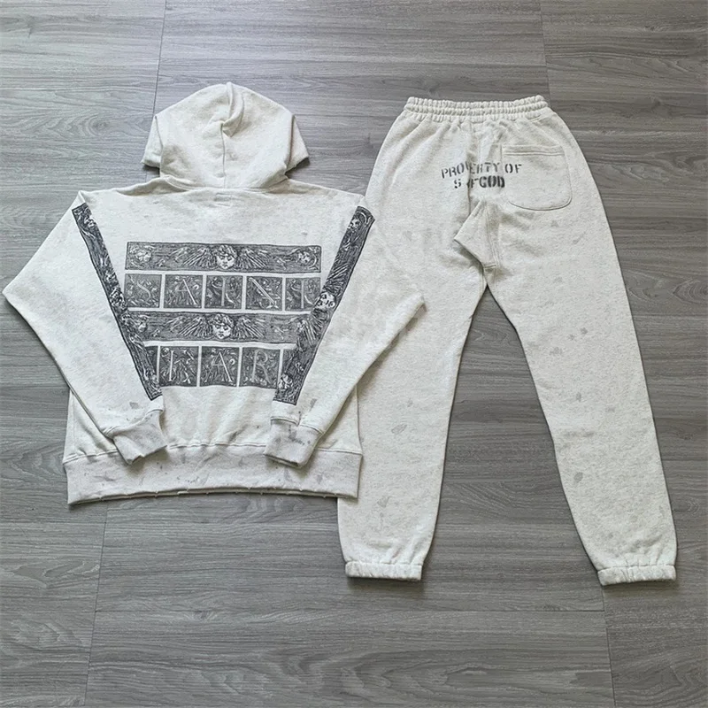 

25SS Washed Destroy Saint Michael Sweatshirts Hip Hop Oversized Autumn and Winter Hoodies