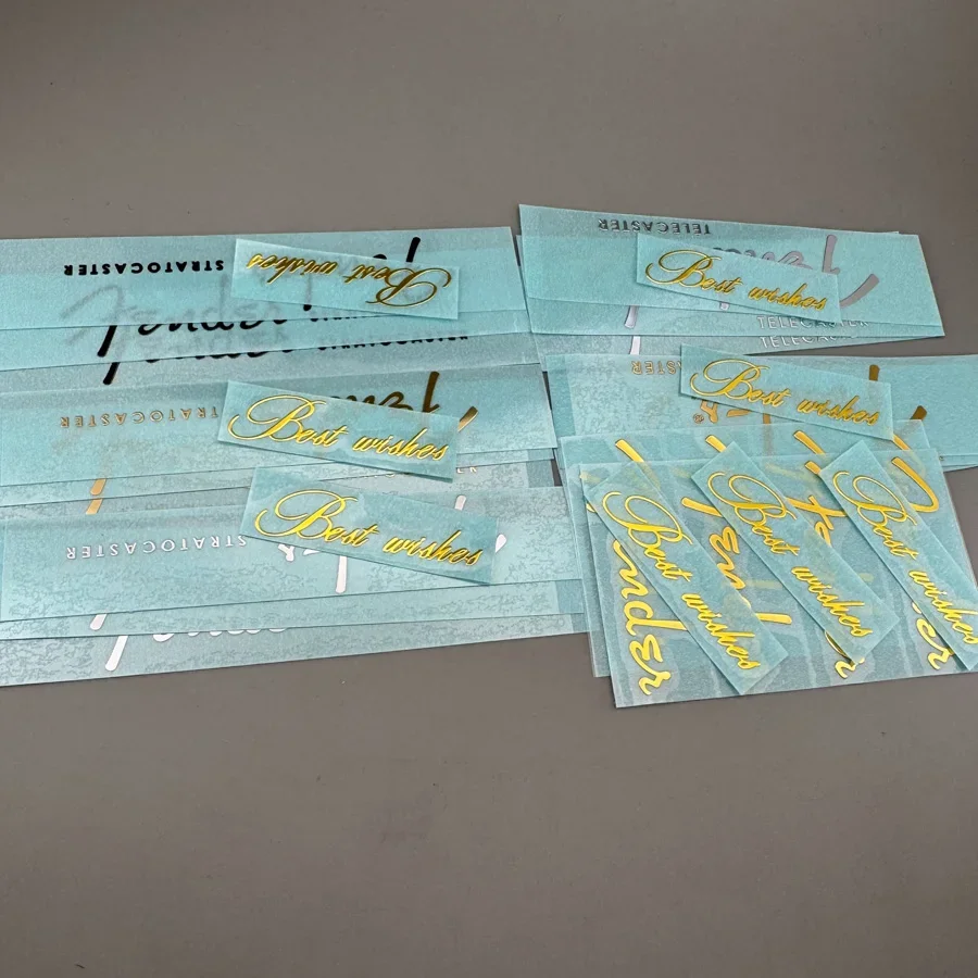 Many Types Guitar Headstock Metal Rub On Selfadhesive Decal Fit Original FD Guitar Well Gold Black Silver