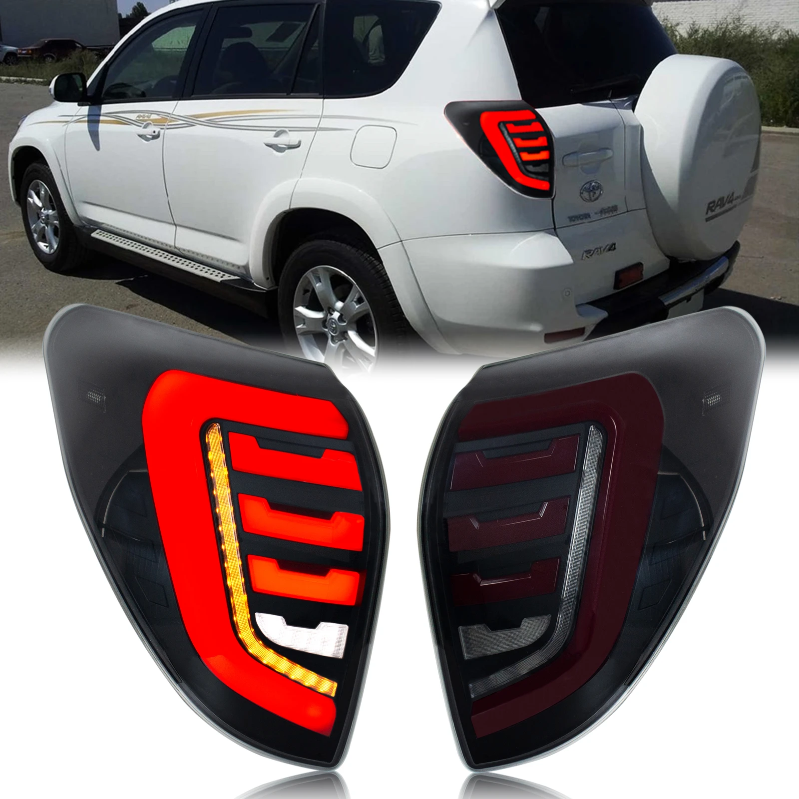 

LED Tail Lights for Toyota RAV4 2009-2012 Start-up Animation Sequential Indicator Rear Lamps Assembly