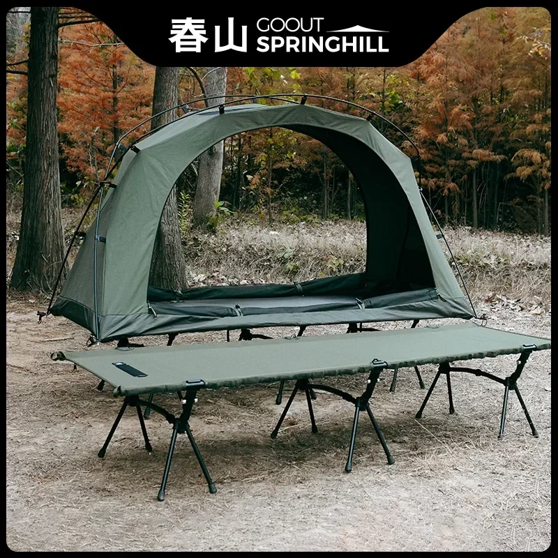 GOOUT SPRINGHILL Outdoor Camping Folding Bed Aluminum Alloy Portable Ultra Light Tactical Style Folding Single Bed March Bed