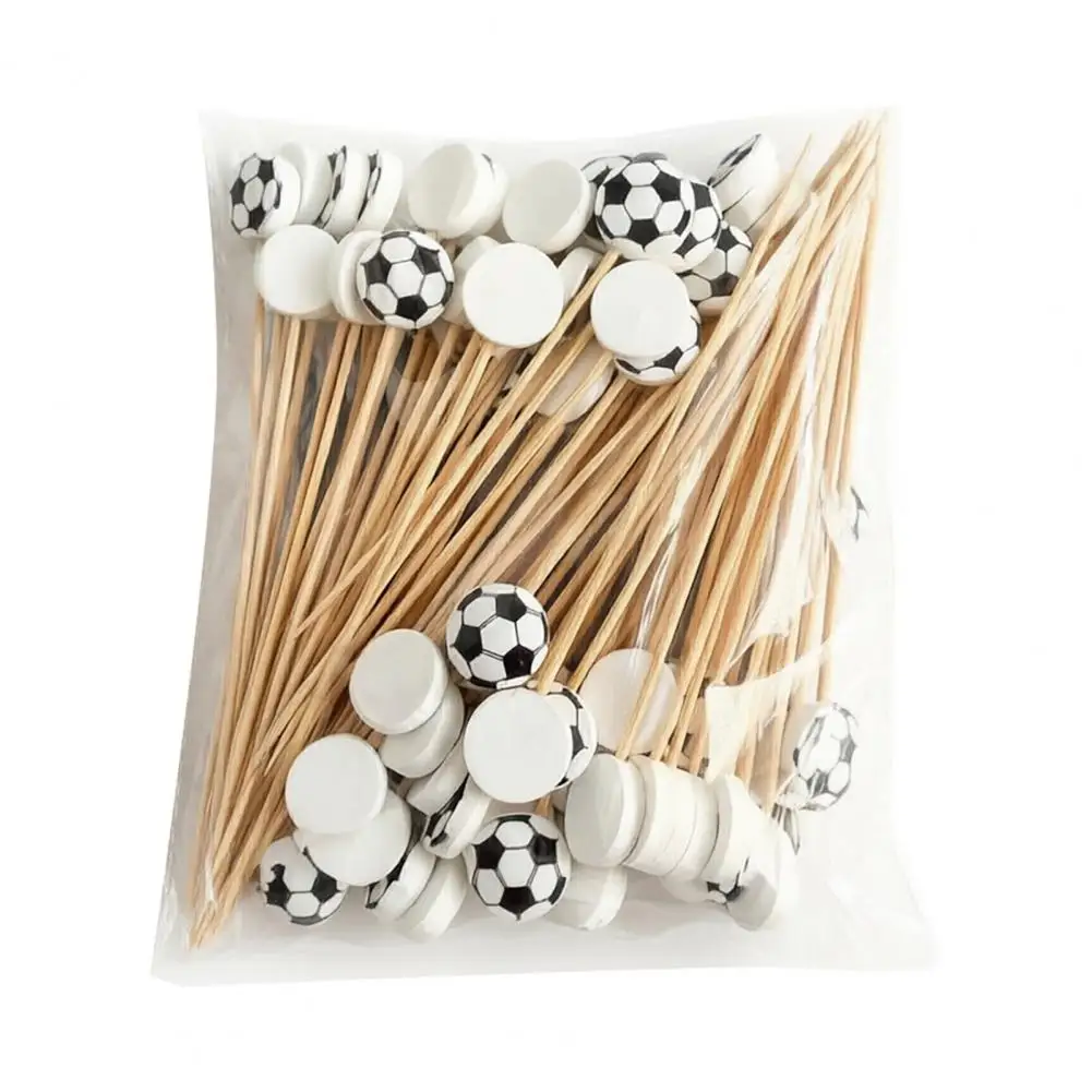 Fancy Toothpicks for Parties Bamboo Decorative Toothpicks 100 Pcs Baseball Toothpicks Decorative Bamboo Food Picks 4.7 for Bbq