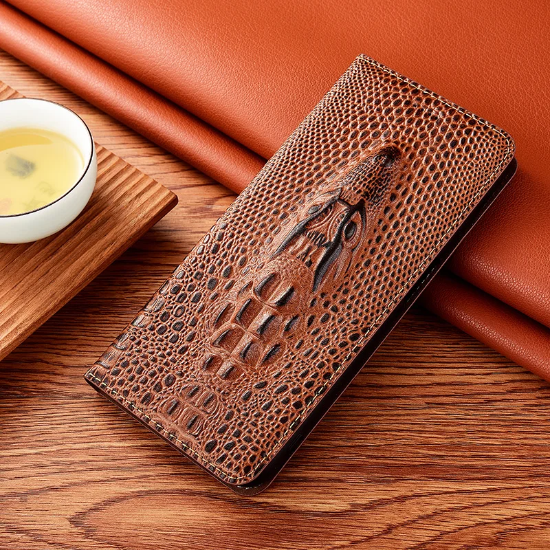 

Phone Case For XiaoMi Mi Max 2 3 4 Mix 2 2s 3 4 Crocodile Head Genuine Leather Magnetic Flip Cover