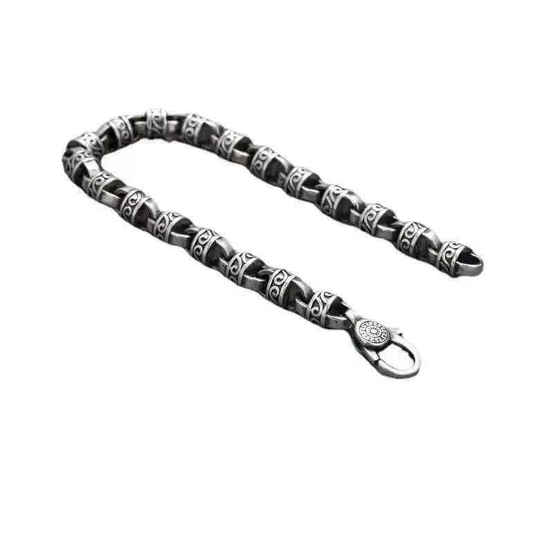 S925 Silver personality fashion Eternal Rattan grass pattern creative fashion hip hop hand jewelry gift