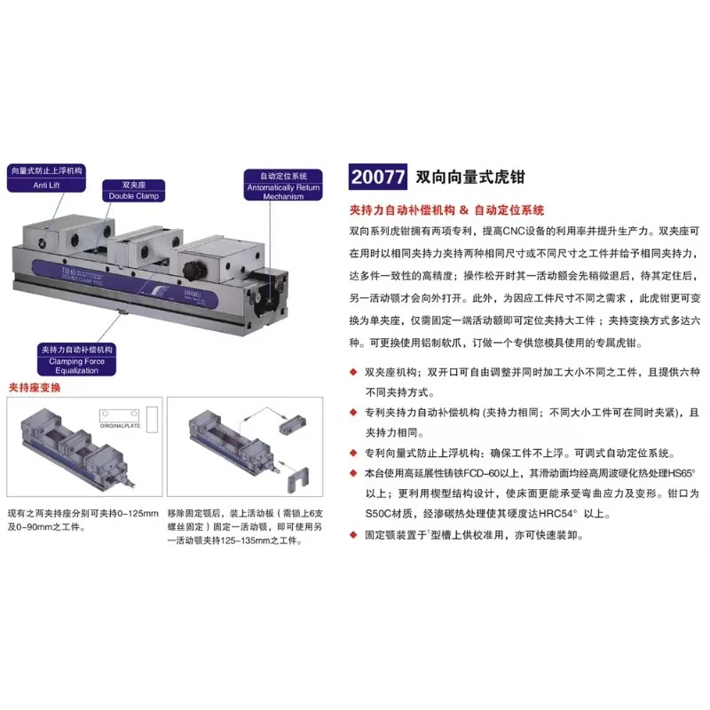 

Двухпозиционные станочные тиски для фрезерного станка