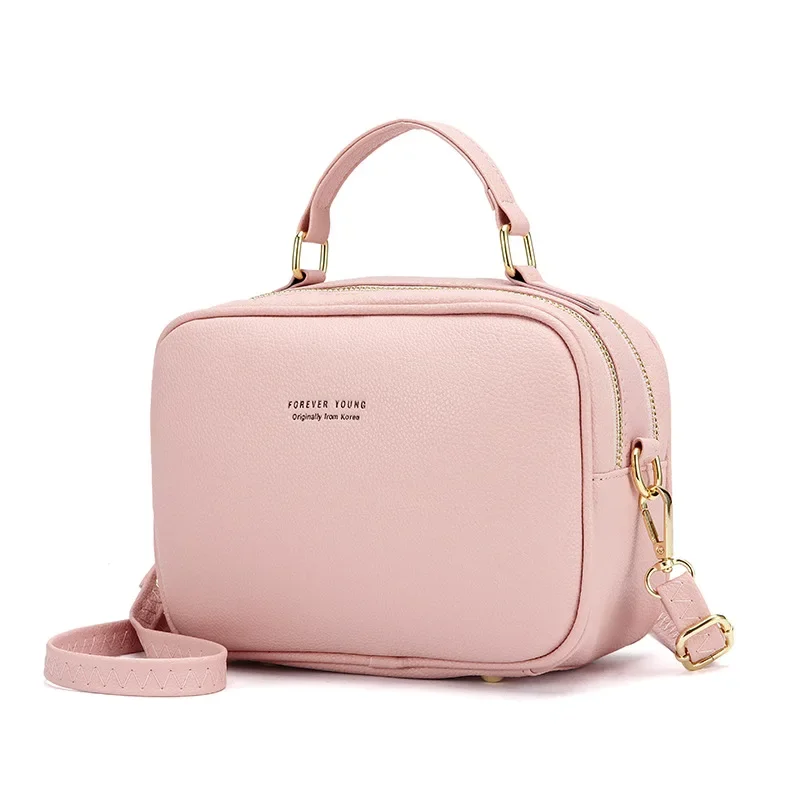 

Fashion Pink Crossbody Bags For Women PU Leather Cell Phone Shoulder Bag small Female Messenger Bags Wallet and HandBags bolsa