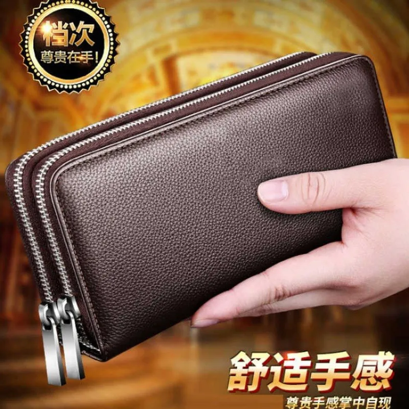 

Wallet Men's Long Type Soft Leather Large-Capacity Handbag