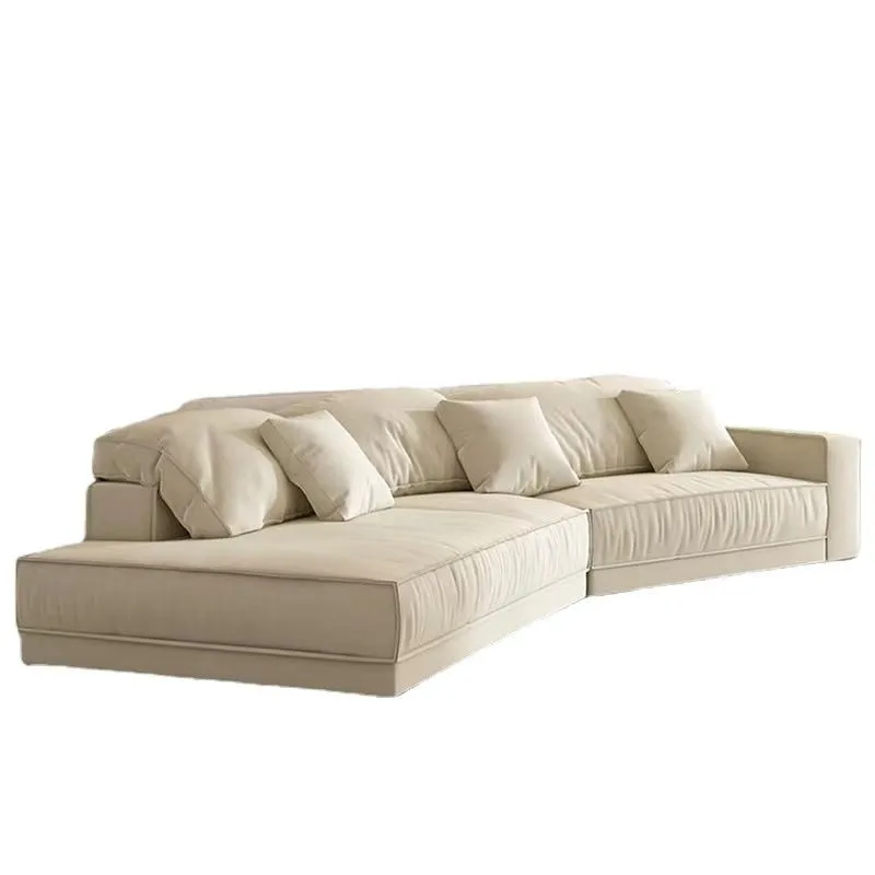 

Italian minimalist modern minimalist special-shaped straight row cream style sofa