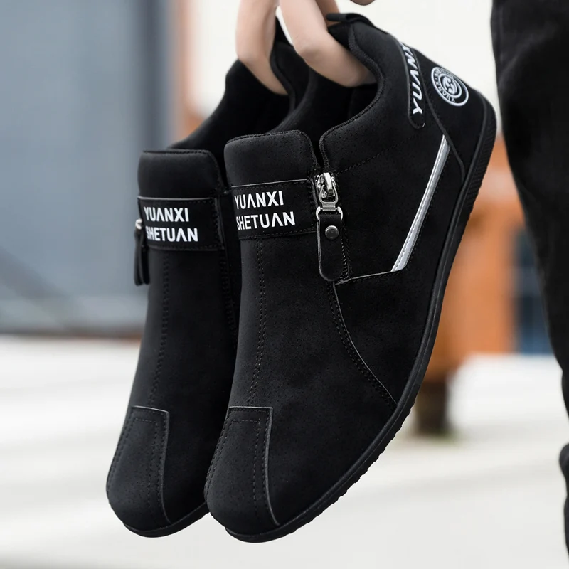 

Fashion Leather Men Casual Shoes Comfortable Slip on Walking Sneakers Outdoor Hiking Shoes Luxury Breathable Lazy Driving Shoes