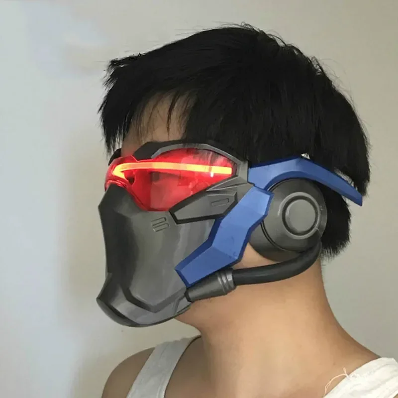 Overwatch Soldier 76 Masks With LED Luminous Cosplay Soldier76 Mask Light 76 Costume Without Battery ABS Plastic MN12