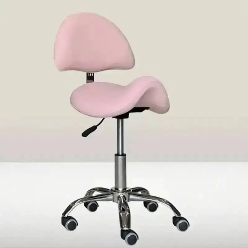 Pink Wheels Chairs Stool Salon Hairdressing Vanity Hair Stylist Ergonomics Chairs Barber Shop Chaise Coiffure Beauty Reception