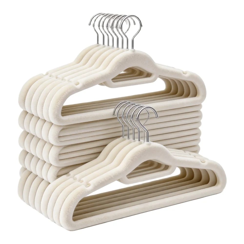 Plastic Clothes Hangers Short Neck Design Anti-Slip Feature Saves Closet Space for Everyday Clothing Organization