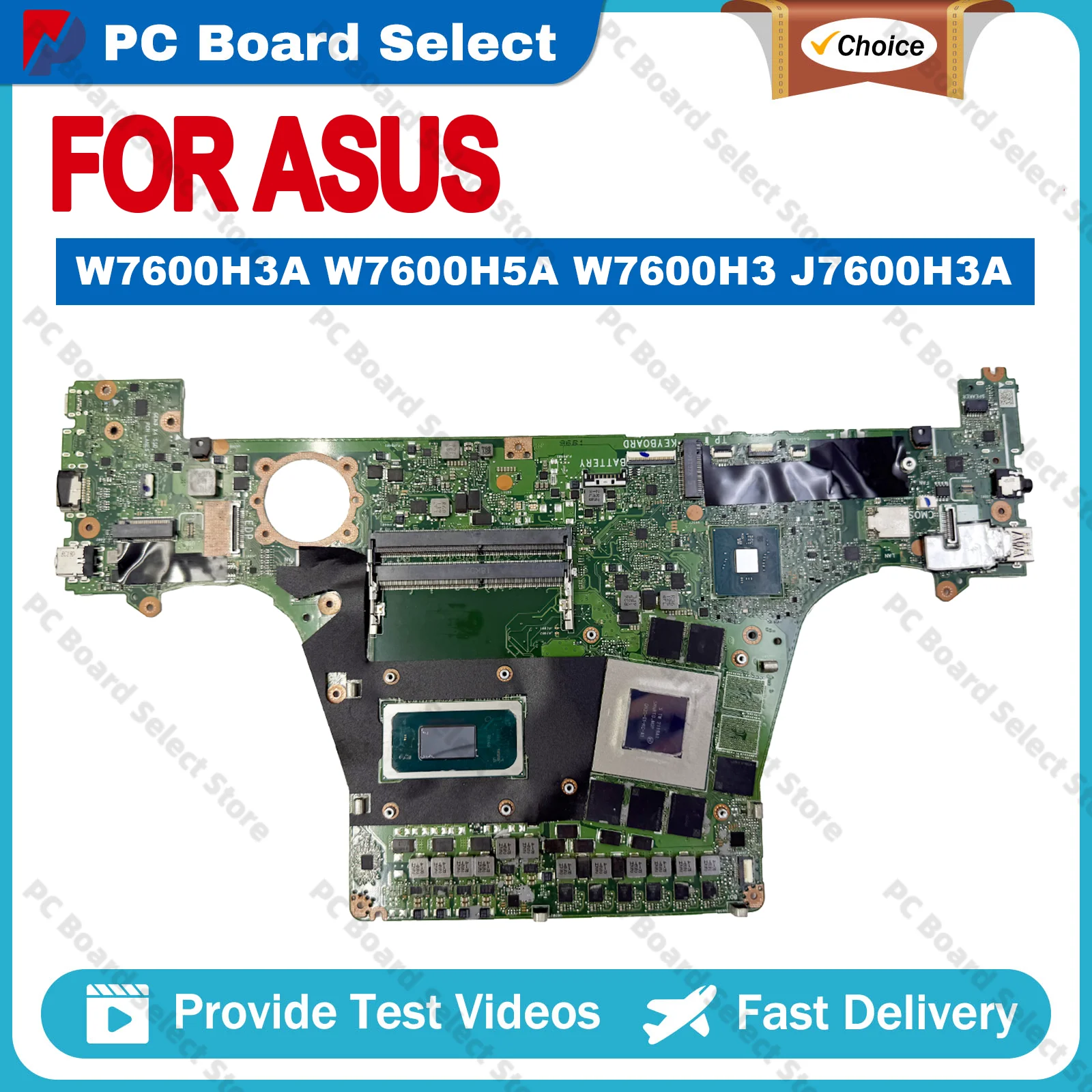 

W7600H3A For ASUS H7600HM W7600H5A W7600H3 J7600H3A J7600H5A J7600HM Laptop Motherboard i7-11800H W-11955M RTX-A3000/V6G
