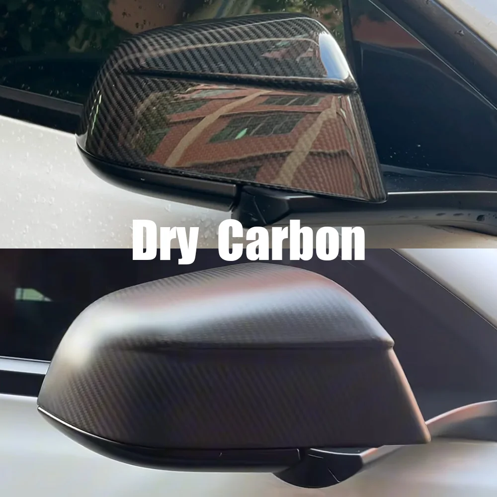 

For Tesla Model 3 2019-2025 Dry Carbon Fiber Side Rear View Mirror Cover Sticker Protective Add On Car Accessories