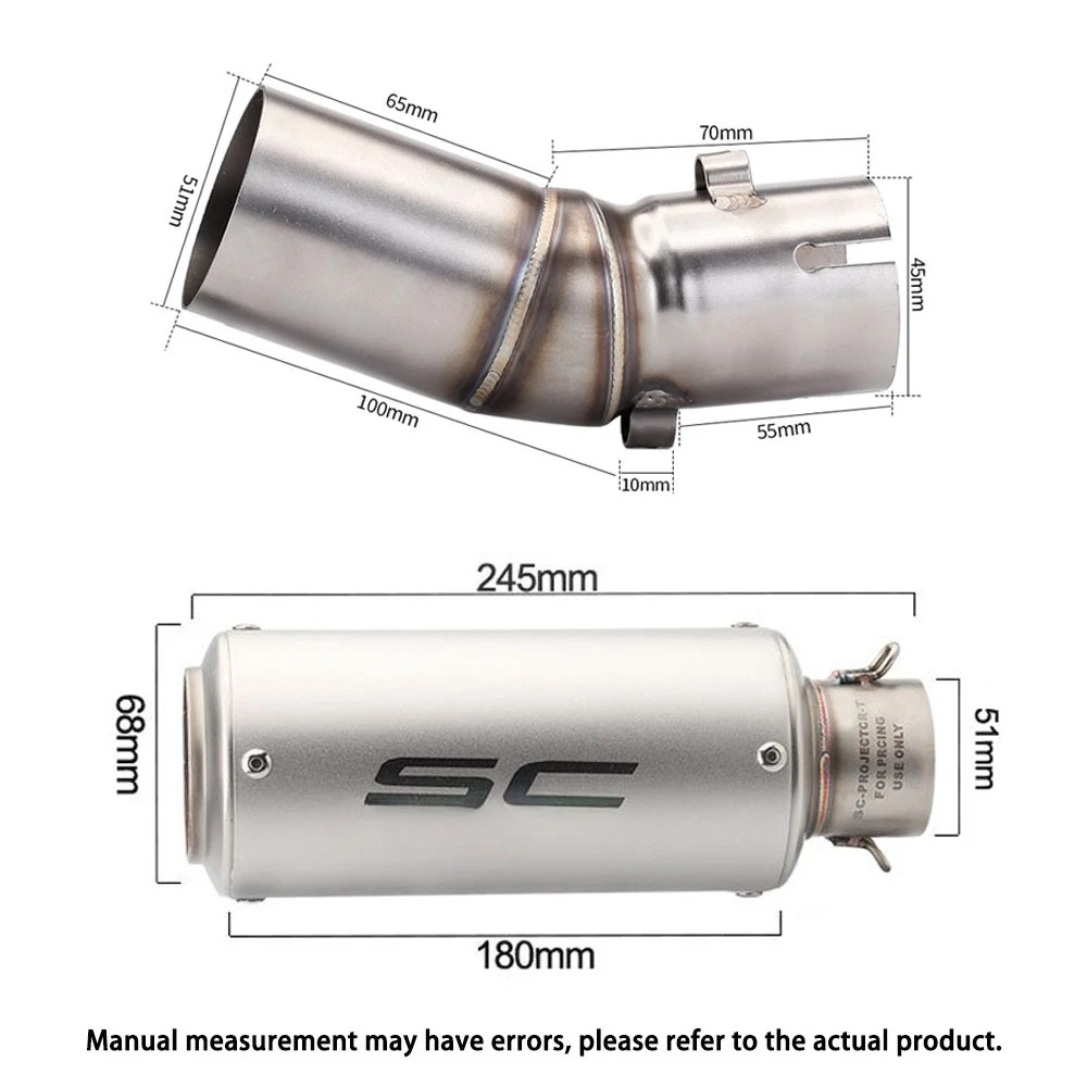 مجموعة ماسورة عادم الدراجة النارية المعدلة لـ CFMOTO 450SR SC Escape Moto عادم من الفولاذ المقاوم للصدأ تعديل المقطع الأوسط 2022-2023 #2
