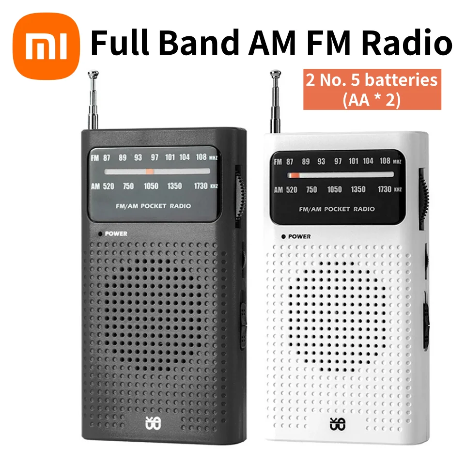 Xiaomi Full Band AM FM Radio Battery Powered Portable Radio HIFI Analog Radio Best Reception Emergency Weather News Radio