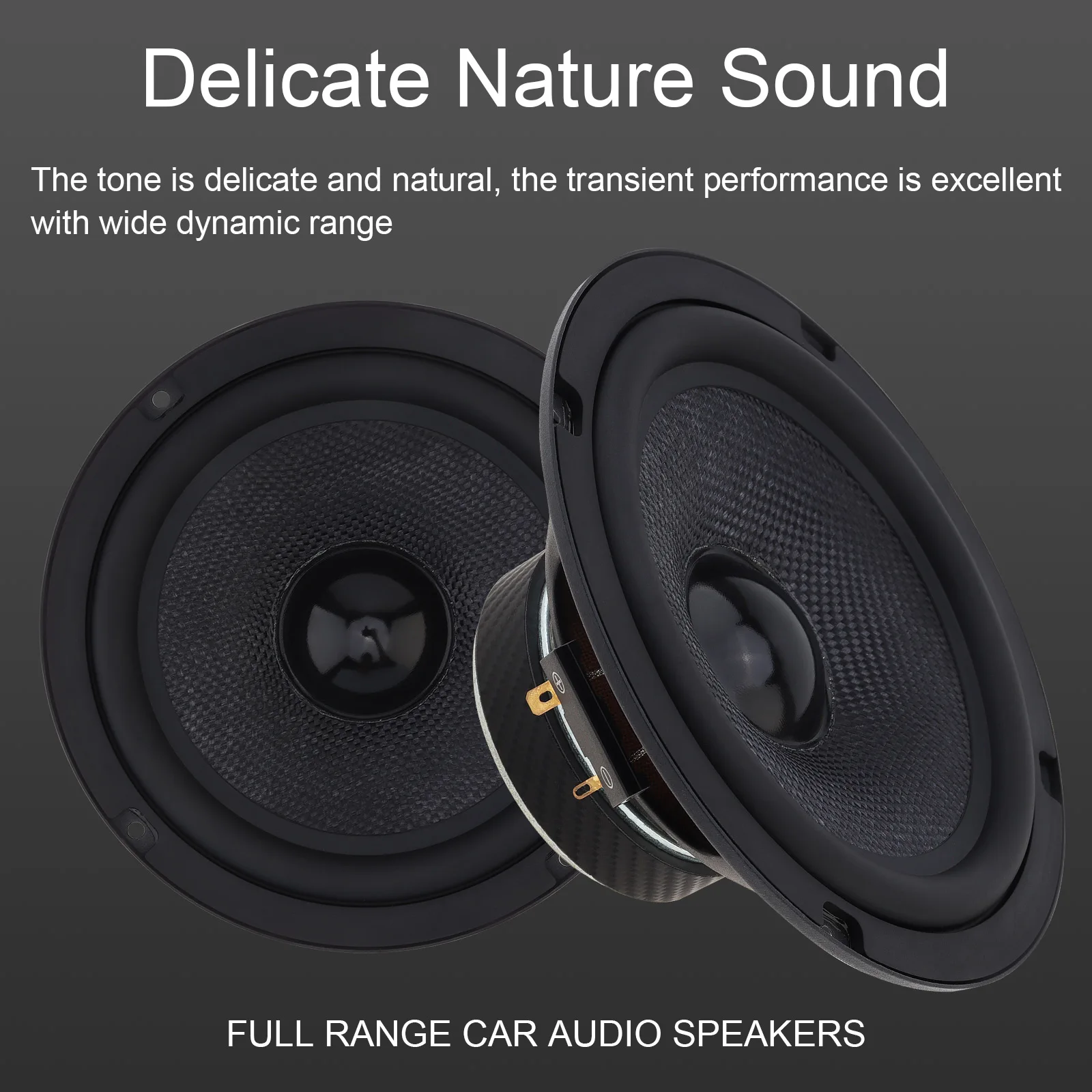 6.5Inch 2 Way Component Car Speaker Set with Silk Dome Tweeters, Non-destructive Installation Component Speaker System