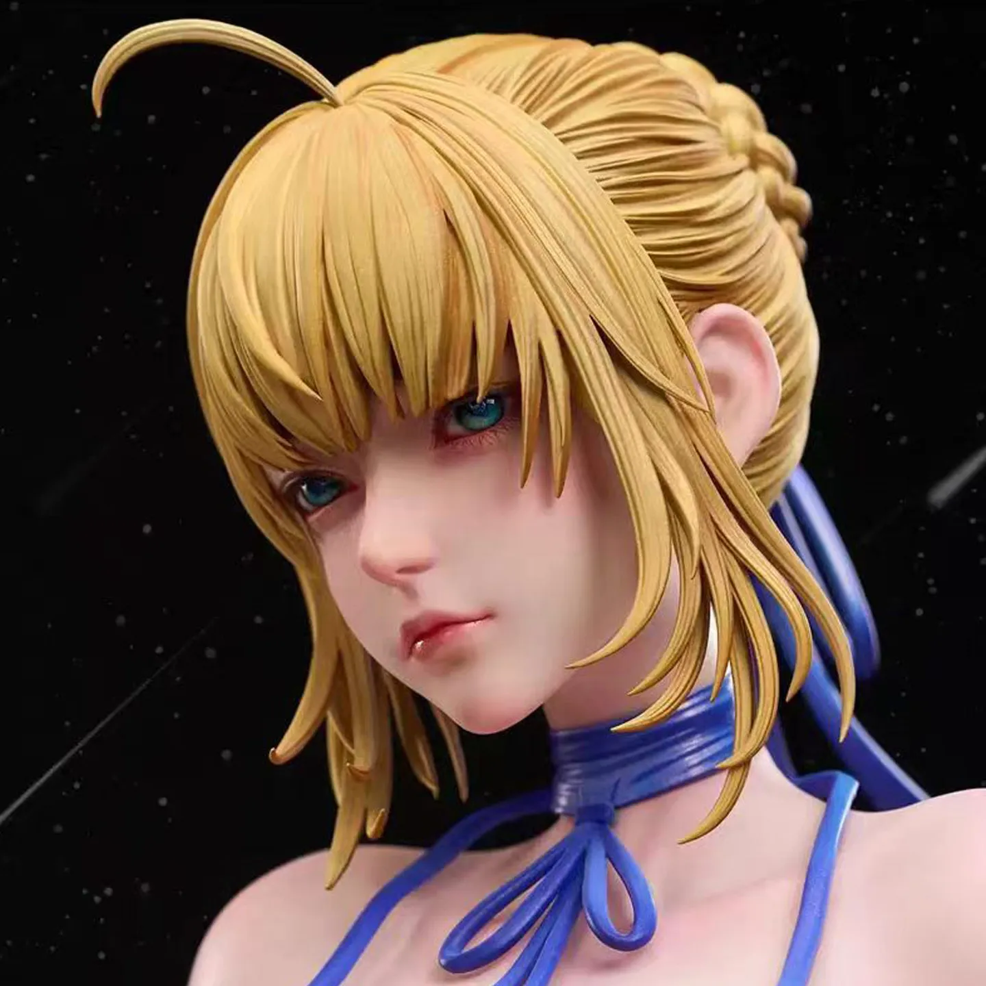 

Saber Artoria Gk Figure Sitting Pose Anime Decorative Ornament Two Dimensional Beauty Collectible Model For Home Desktop Display