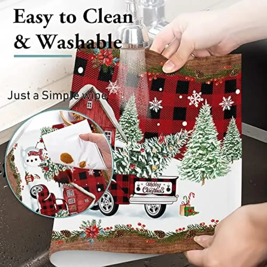 Christmas Placemats Truck Placemats Placemats for Dining Table Placemats Set of 4 Heat-Resistant Washable Place Mats Kitchen