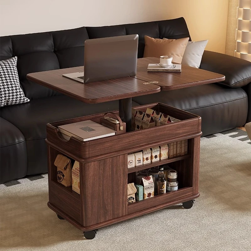 

Solid wood sofa edge few ebony all solid wood side cabinet mobile coffee table