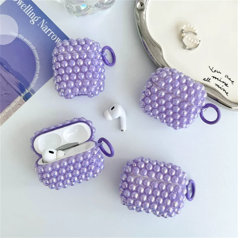 Advanced diy manual Laser Purple Pearl Apple ear case For Apple Airpods 1 2 3 pro 2  Purple  Laser Pearl Headphone Earphone Case