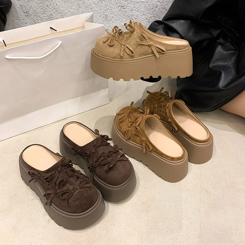 موضة تافه منصة زيادة باوتو نصف النعال للنساء 2025 الخريف جديد تنوعا حجم كبير النعال #2