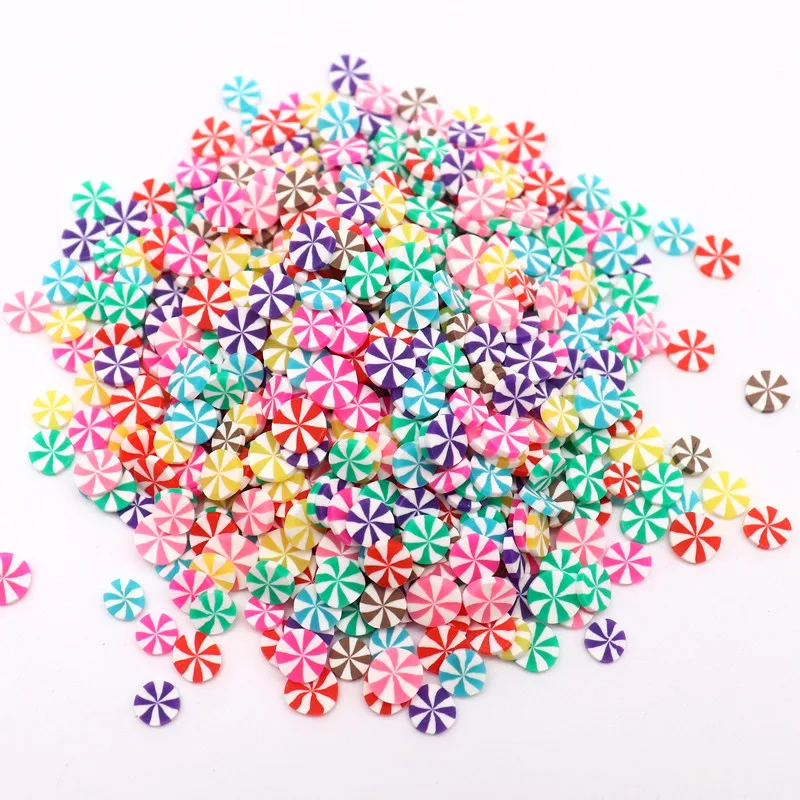 10g Colorfull Lollipop Polymer Clay Sprinkles for DIY Crafts Tiny Cute Bonbon Candy Plastic Klei Mud Particles Card Making