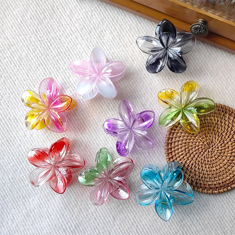 Elegant Large Flower Hair Clip Fashion Egg Flower Hairpin For Women Girls Sweet Ponytail Hair Claw Headwear Hair Accessories