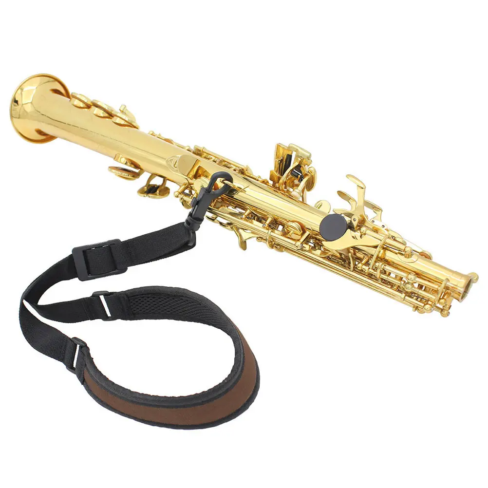 

1Pcs Saxophone Strap with Arched Lambskin Pad Goose-Shaped Adjuster High Elastic Cotton Belt for Smooth Playing Long-Lasting