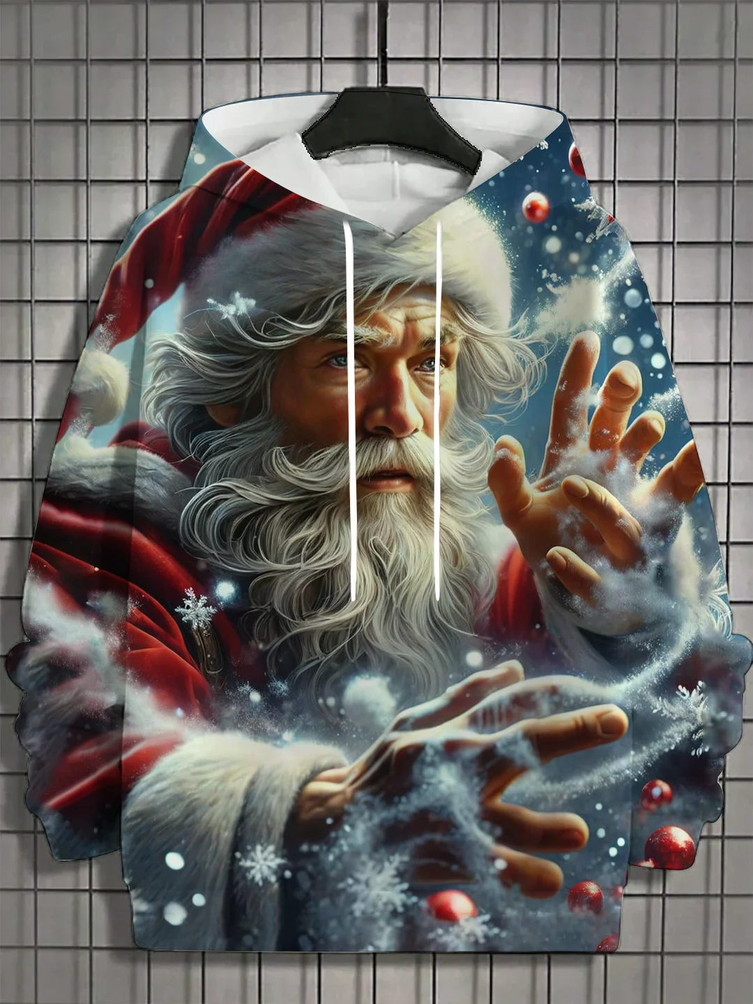 Men's Hooded Hoodies 3D Prints Merry Christmas Theme Graphic Sweatshirt Drawstring Long Sleeved Streetwear Tops Men's Clothing