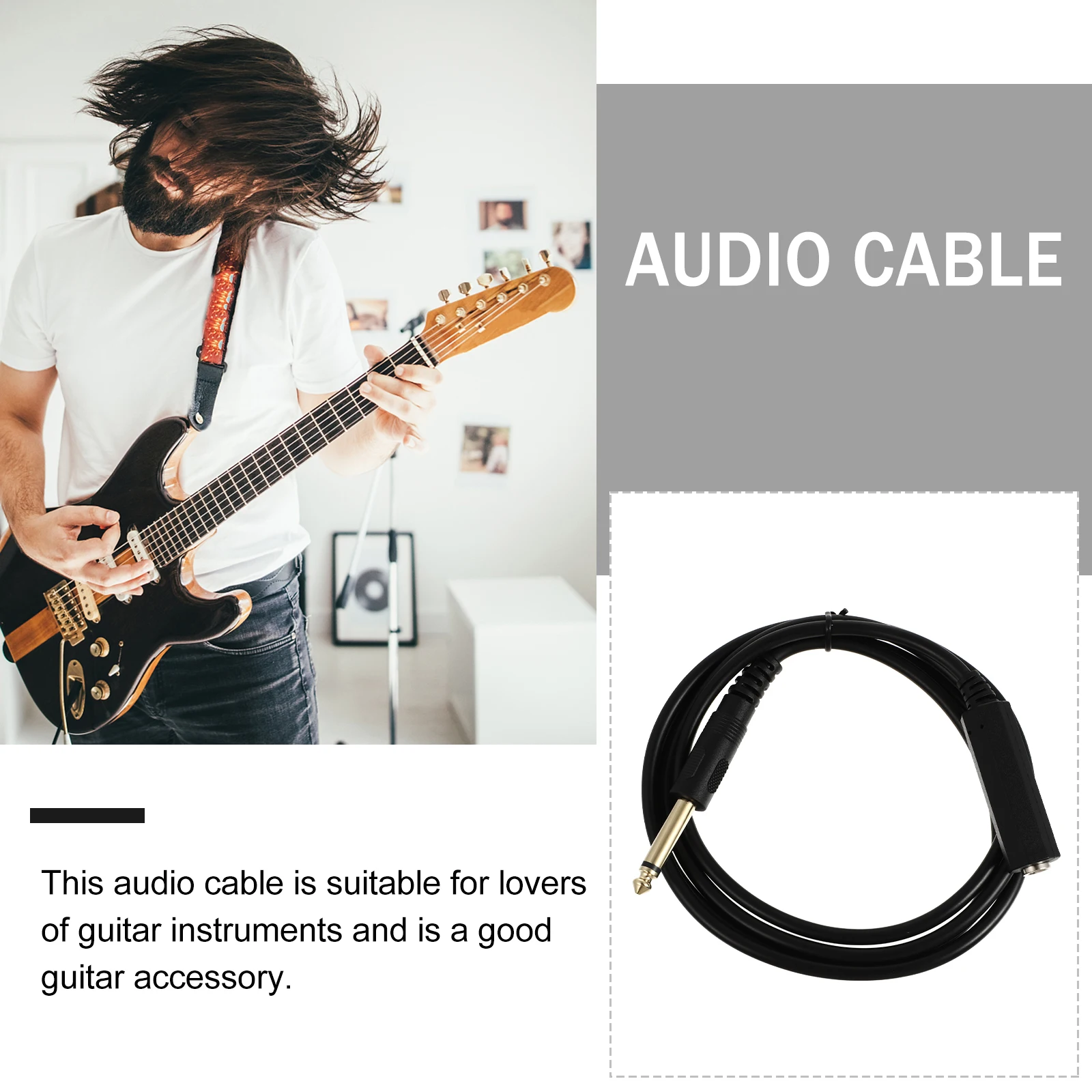 

Audio Cable for Guitar 6.5mm Connector PVC Zinc Alloy Durable Musical Instrument Accessory Speaker Wire Transmission Line