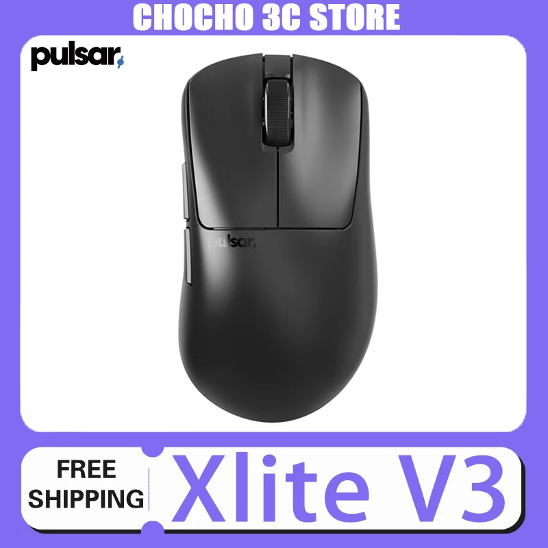 Pulsar Xlite V3 Mouse Wireless Metal Roller Paw3395  Gaming Mouse Oled Lightweight Low Latency Mouse Custom Pc Gamer Accessories