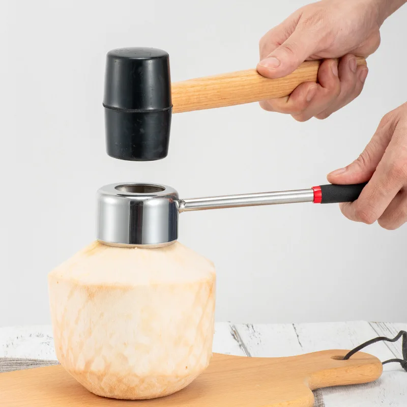 

Large diameter coconut opener, stainless steel green coconut large hole meat breaker