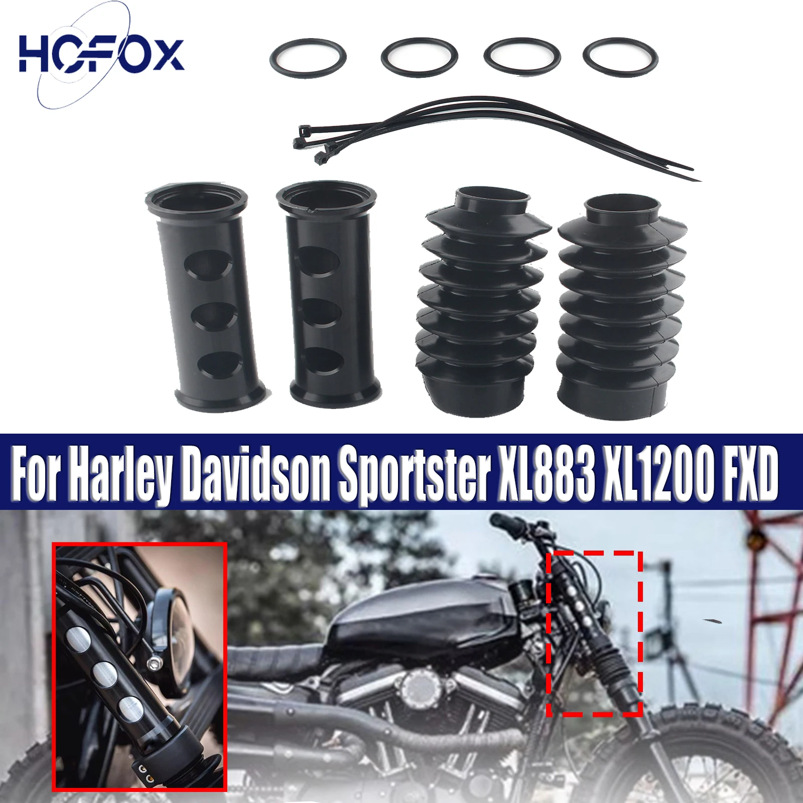 Front Fork Shock Absorber Cover Fork Pipe For Harley Davidson Sportster XL883 XL1200 FXD