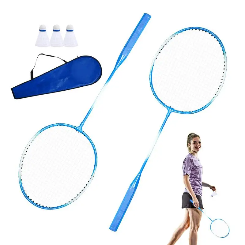 Badminton Racquet 2 Player Portable Badminton Racquets Badminton Set For Adults Outdoor Recreation Accessories Sports Gear For