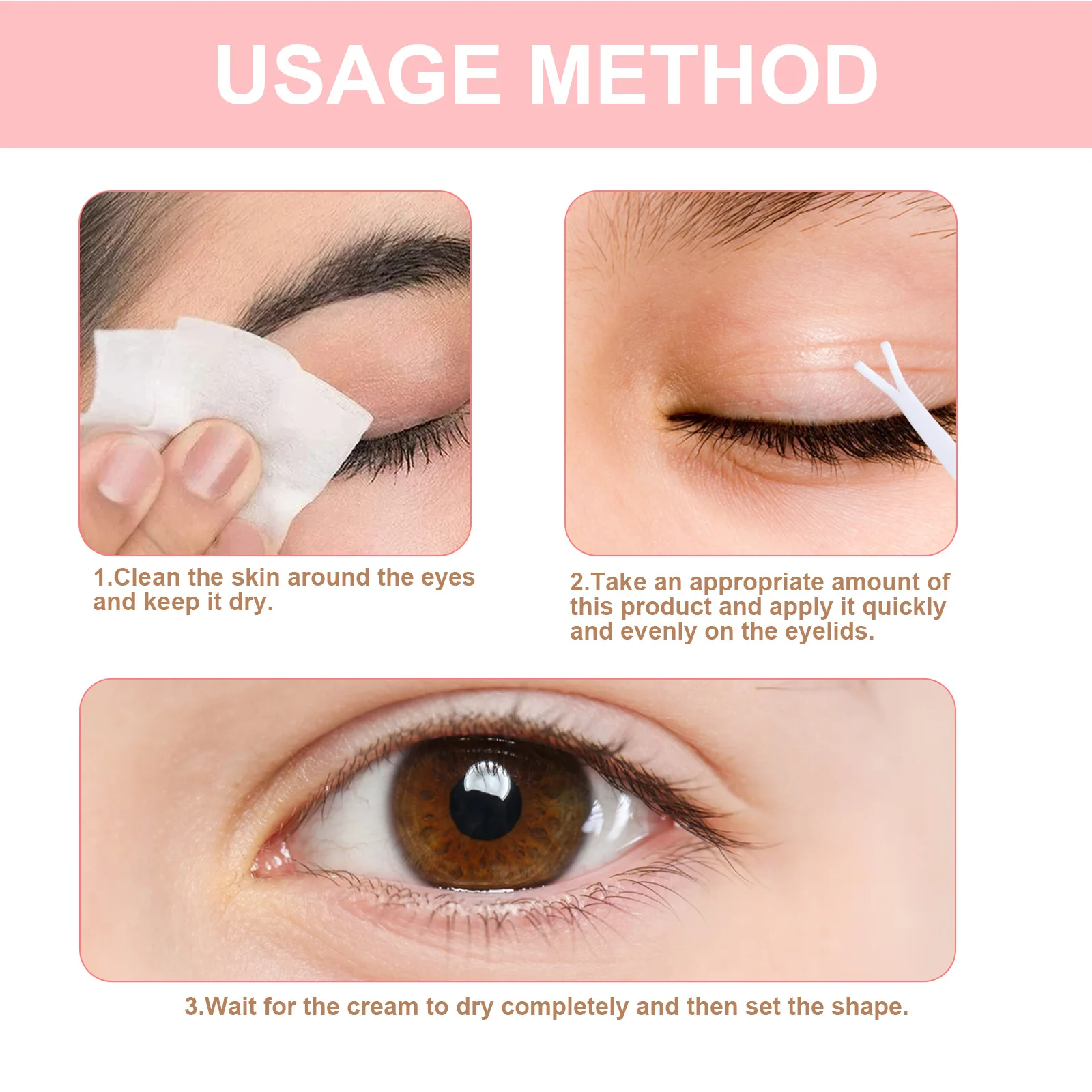 EELHOE ที่มองไม่เห็น Double Eyelid Shaping ครีมจัดแต่งทรงผม Long Lasting Lift Eyes กาวยืดพับ Lift Eye Quick-drying เครื่องมือแต่งหน้า