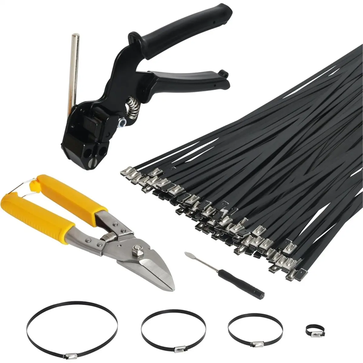 Budget-Friendly-Metal Zip Ties Cutting Tools, Fast Tighten & Precise Cut for Industrial, Vehicles, Home Use, Farms, Fences, Pipe