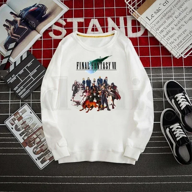 FF Final Fantasy Japanese Game Cloud Tifa Lockhart Sweatshirt Print Trend Mens Clothes Hip-Hop Male Crewneck Men