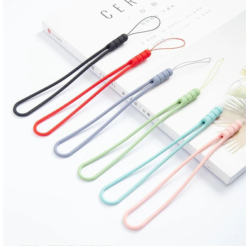 Silicone Phone Wrist Strap Solid Color Short Lanyard Anti-lost Hand Wrist Band For Mobile Phone Case Key USB Flash Drive Earbuds