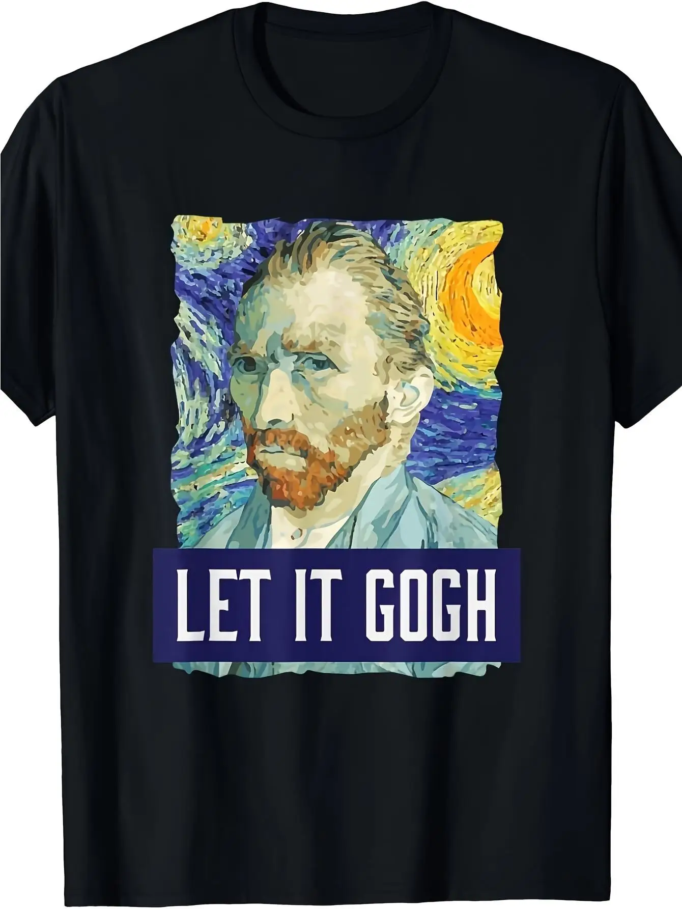 Van Gogh Starry Night Inspired T-Shirt - Let It Go for art Graphic Tee - Soft Breathable Comfort Shirt for Men  Women - Museum-Quality Replica Apparel - Sizes  - Perfect Gift for Artists  for art Lovers Unisex 2026 Black T-Shirt