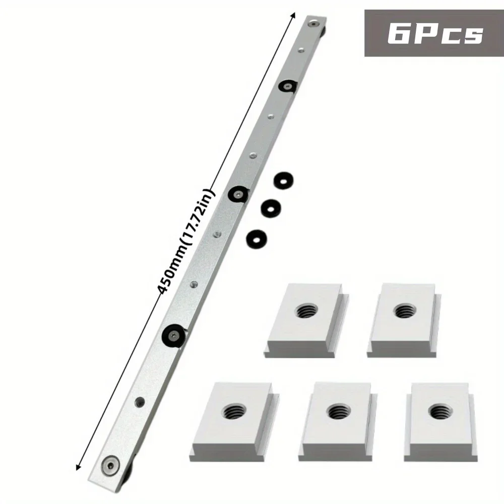 Kit cursore barra mitra con binario a T - Cursore mitra con scanalatura a T per asta calibro per sega da tavolo, cursore a T in lega di alluminio con scanalatura a T