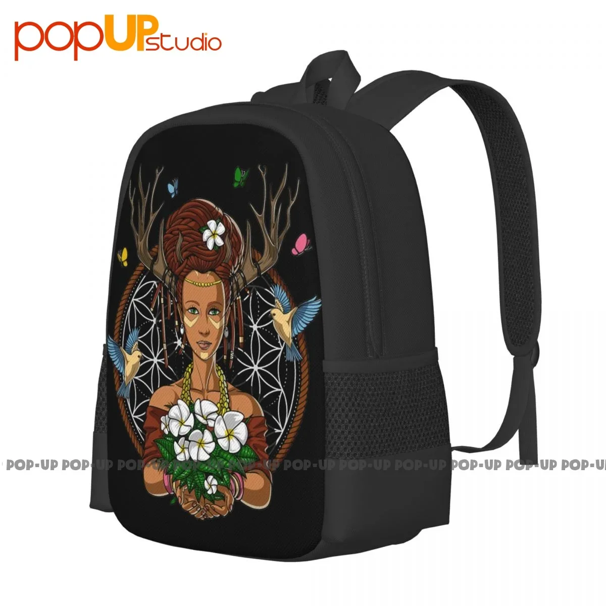 Ayahuasca Shaman Hippie Psychedelic Dmt Fantasy Forest Witch Backpack Large Capacity Creative Riding Backpack