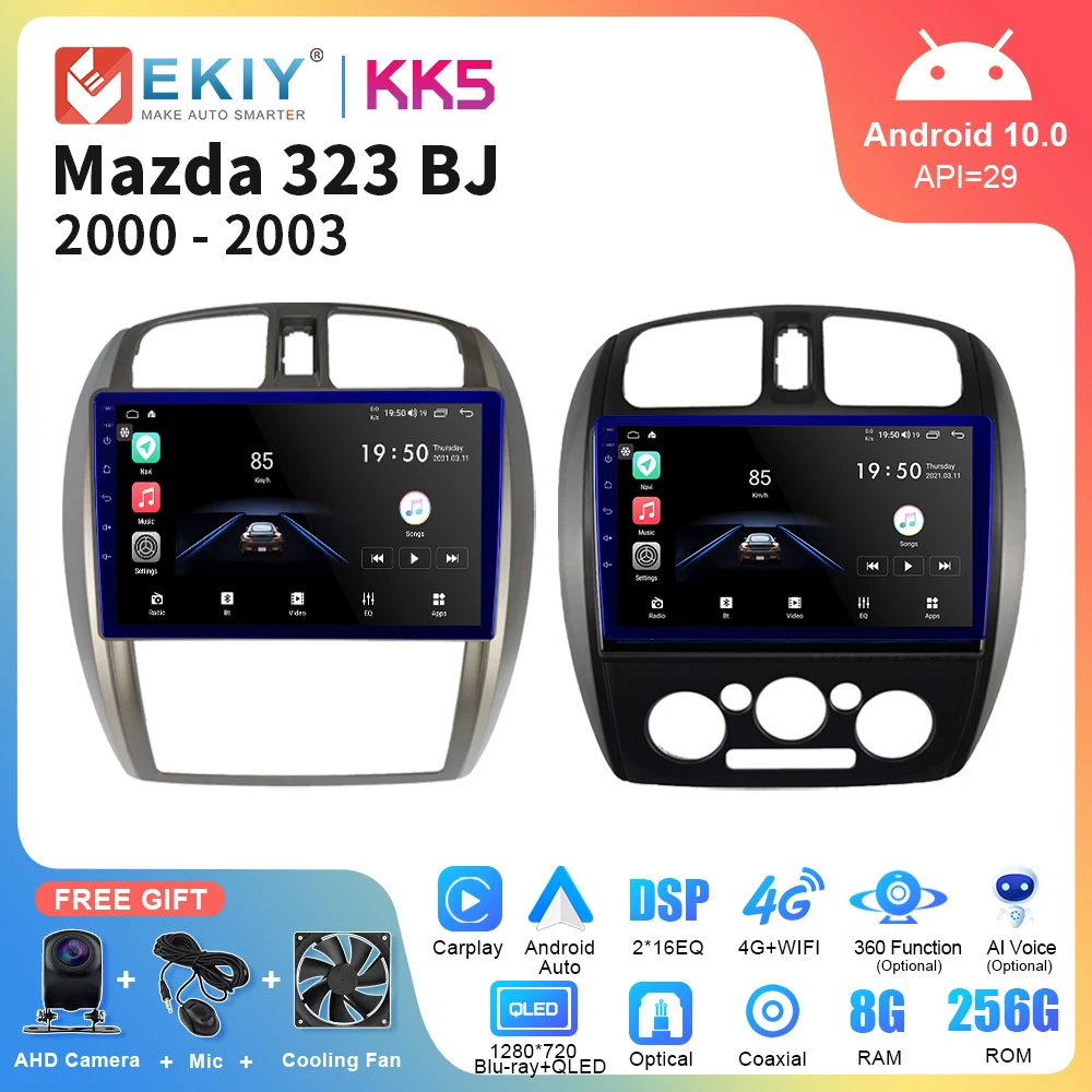 

EKIY KK5 8G+128G QLED Car Radio For Mazda 323 BJ 2000-2003 Multimedia Video Player Auto Navigation Android 10 2din DVD Head Unit