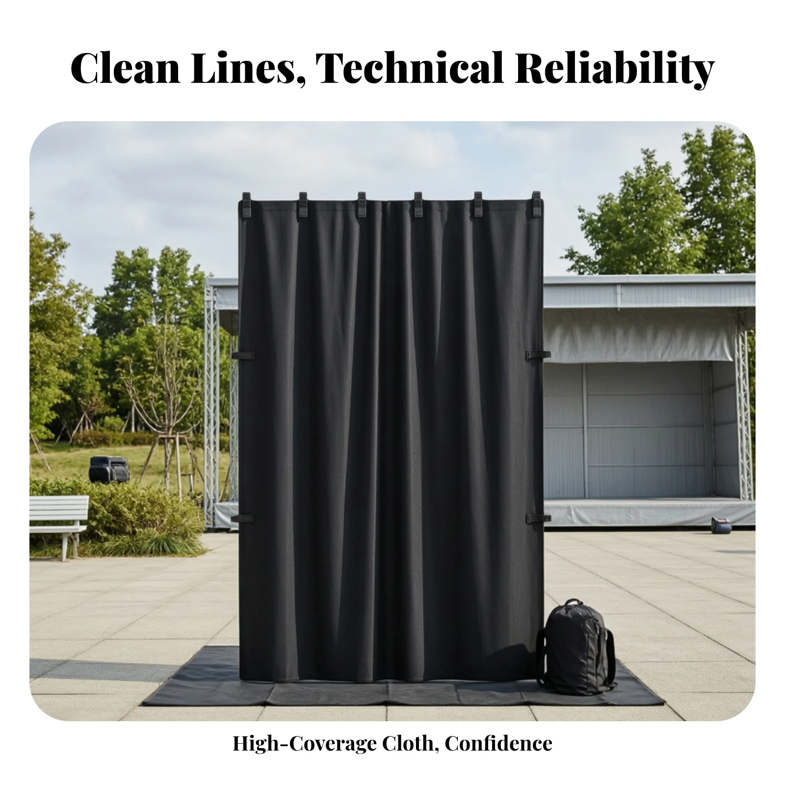 Dance Bag Privacy Curtain Light-Blocking Dance Bag Privacy Screen Curtain with Hook-and-Loop Tabs Opaque Quick-Install