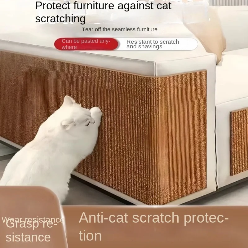 

Self-Adhesive Cat Scratching Post Wall Climbing Board with Sisal Mat Anti-Slip Base Furniture Protector No Shedding Cat Toy
