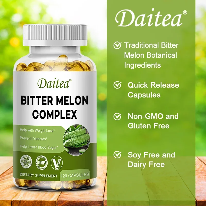 Daitea Bitter Melon 2500 Mg - 120 Veggie Capsules, Non-GMO & Gluten-Free Extract | Multi-Supplement