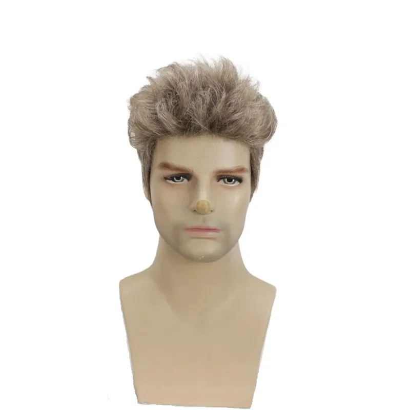 Parrucca cosplay Albert Wesker RE Capelli sintetici biondi per uomo jk;6