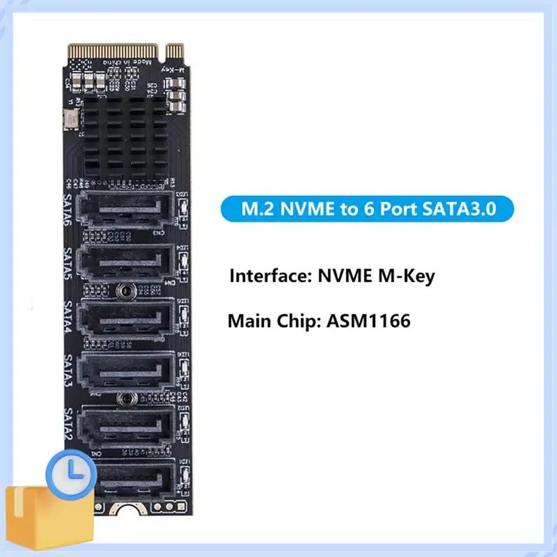 شعبية M.2 إلى SATA محول 6 منافذ M.2 NVME إلى SATA3.0 بطاقة التوسعة M.2 PCI-E M مفتاح الناهض ل HDD SSD